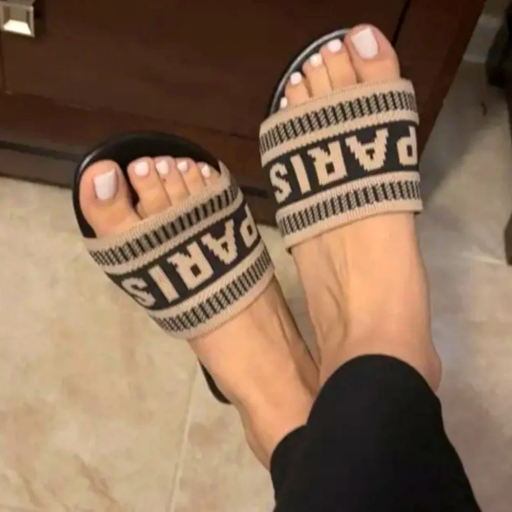 Stylish Black and Brown Slide Sandals